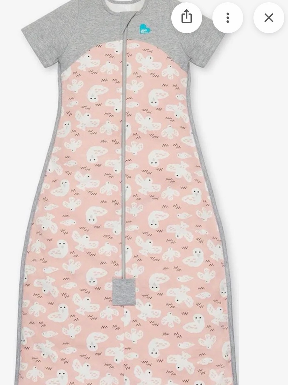 Love to Dream Pink Short-Sleeve Sleep Bag 1.0 TOG size 6-18 months